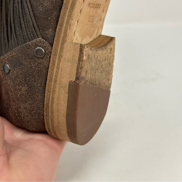 Eileen Fisher Oiled Leather Fold Down Boots - Picture 14 of 14